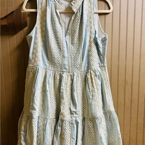 Fate Light Blue eyelet Sleeveless Dress